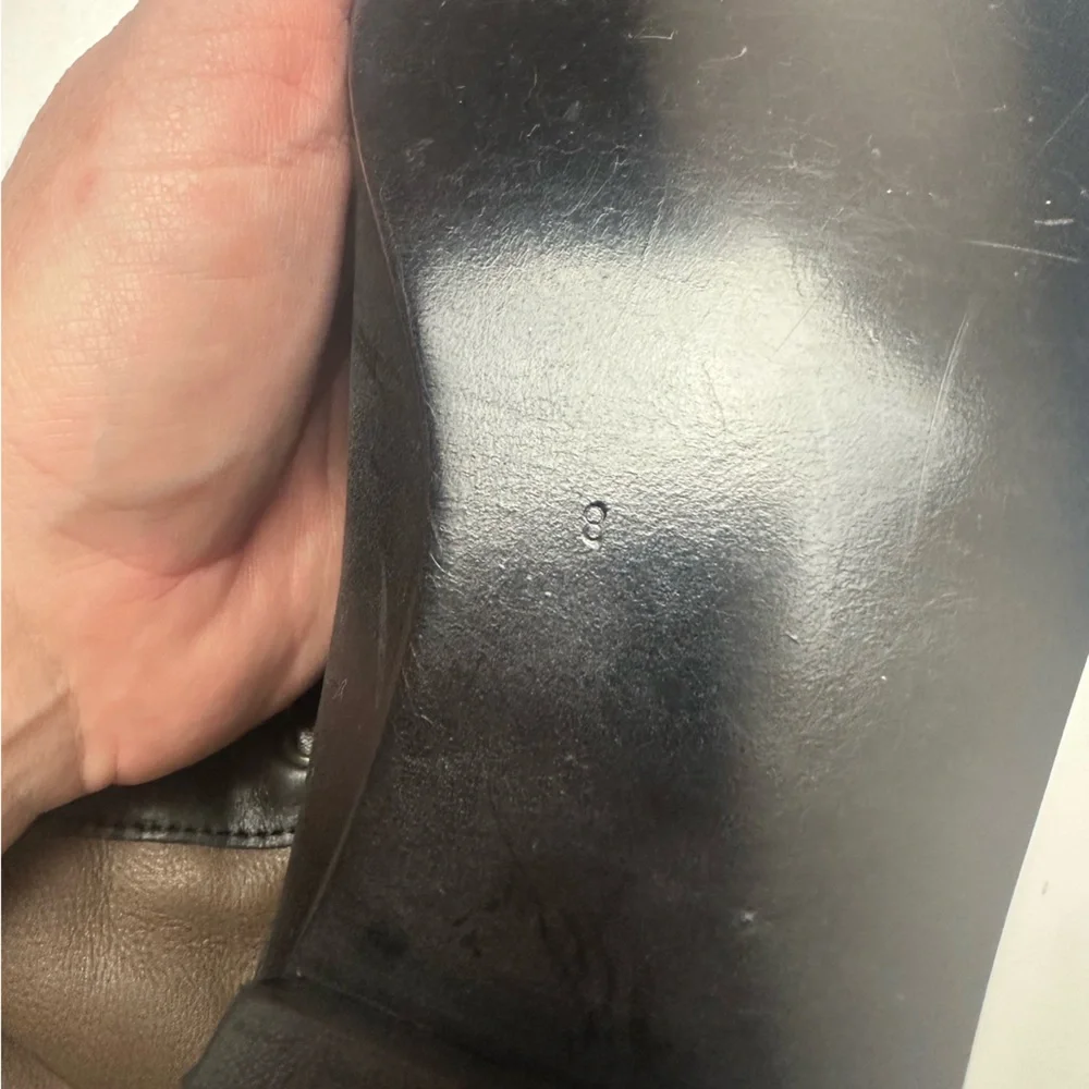 TROOYU Black Brown Handcrafted From Argentina Luxury Leather Equestrian Boots 8‎